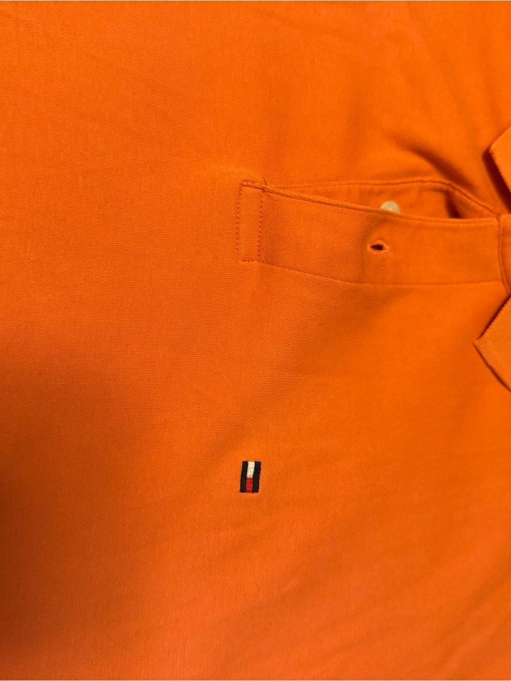 Tommy Hilfiger Men's Bright Orange Polo with Signature Flag